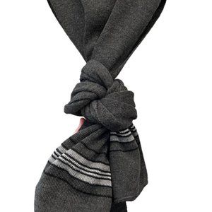 Docker’s Men’s Gray/Black Striped Fall/Winter, Acrylic/Poly blend knit Scarf.